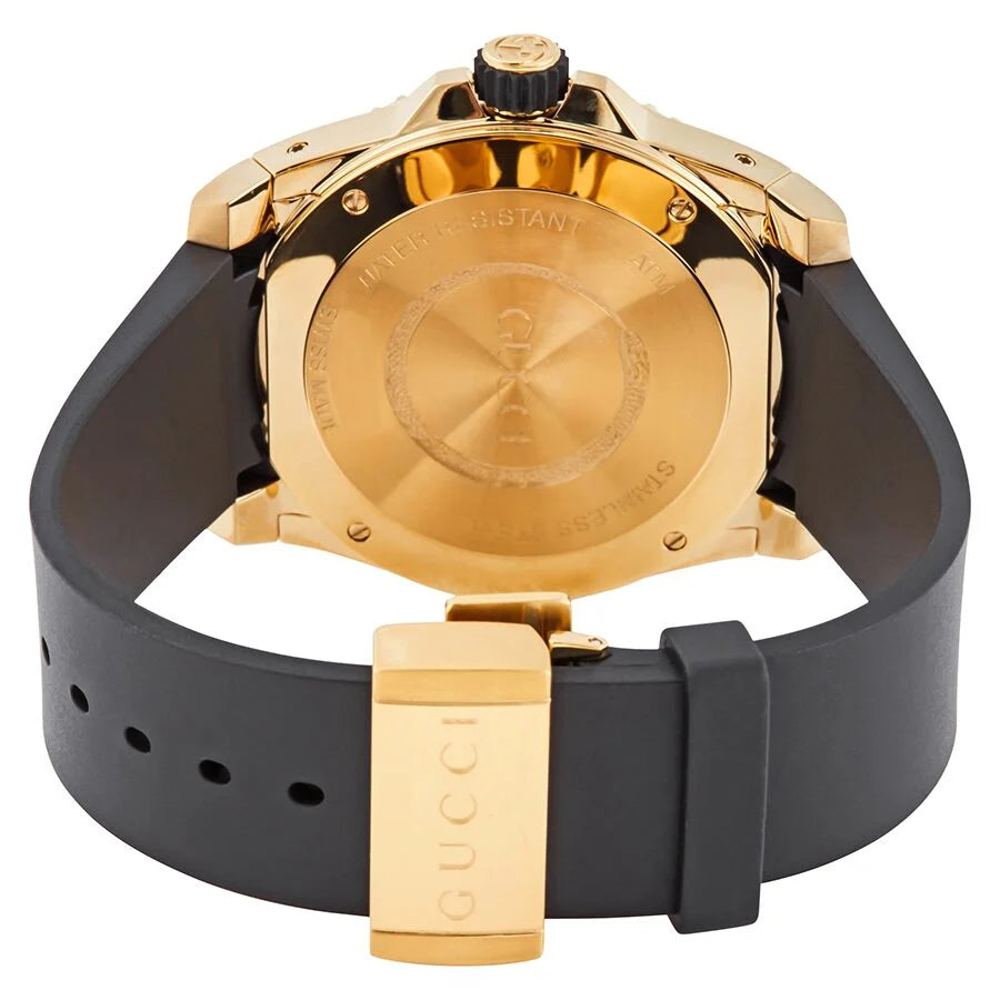 Gucci Dive Quartz – Schwarzes Zifferblatt – Schwarzes Kautschukarmband – Uhr für Herren – YA136219