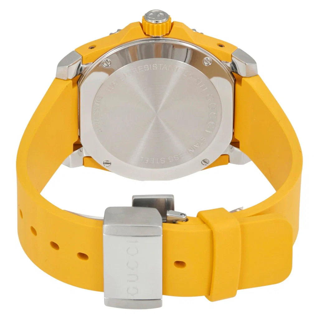 Gucci Dive Tiger – Gelbes Zifferblatt – Gelbes Kautschukarmband – Uhr für Herren – YA136317, Herrenuhr