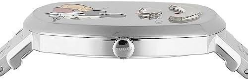 Gucci Grip x Disney Quarzuhr, silbernes Zifferblatt, silbernes Edelstahlarmband, Unisex - YA157419