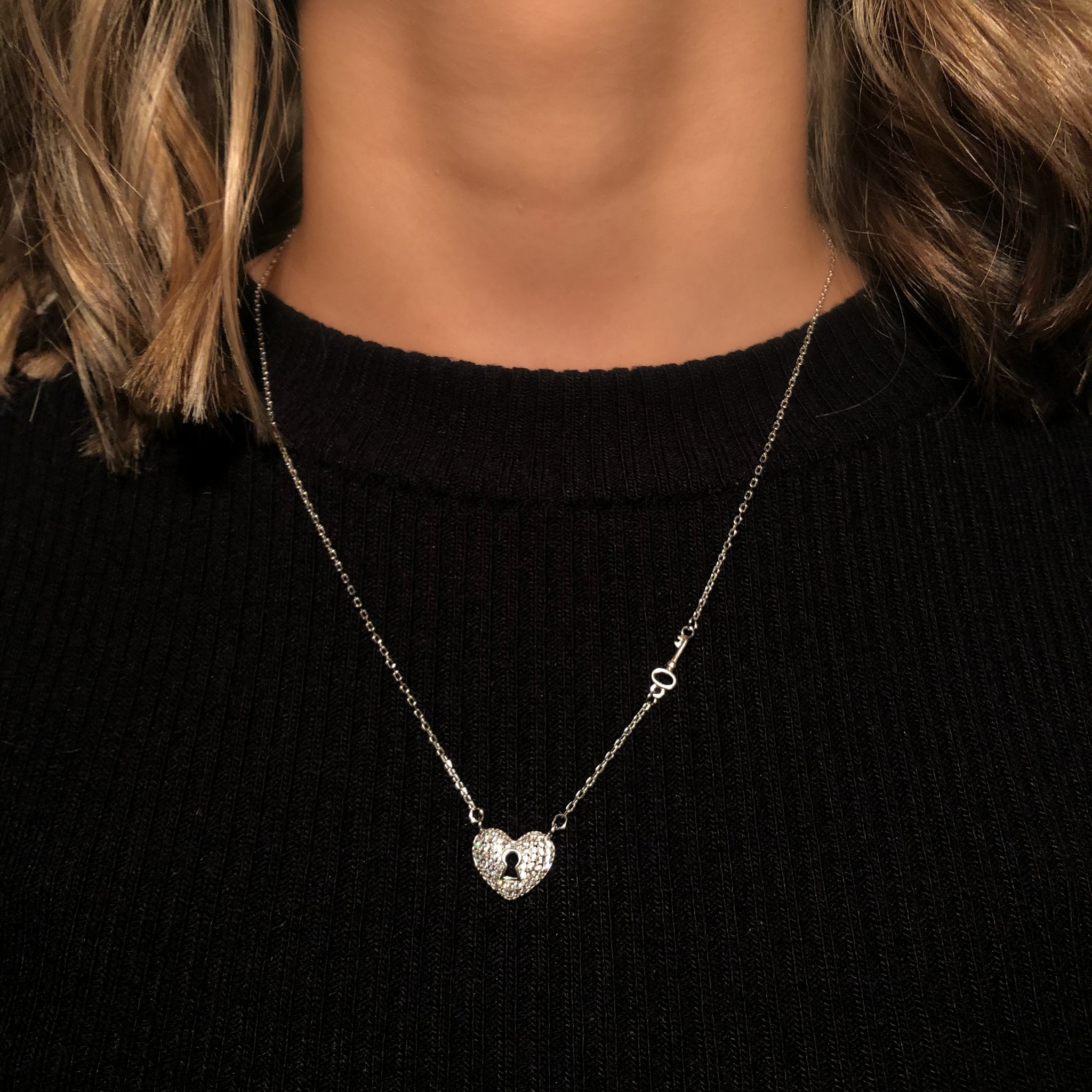 Key Heart Silver Halskette,  Kette Celine Nöex