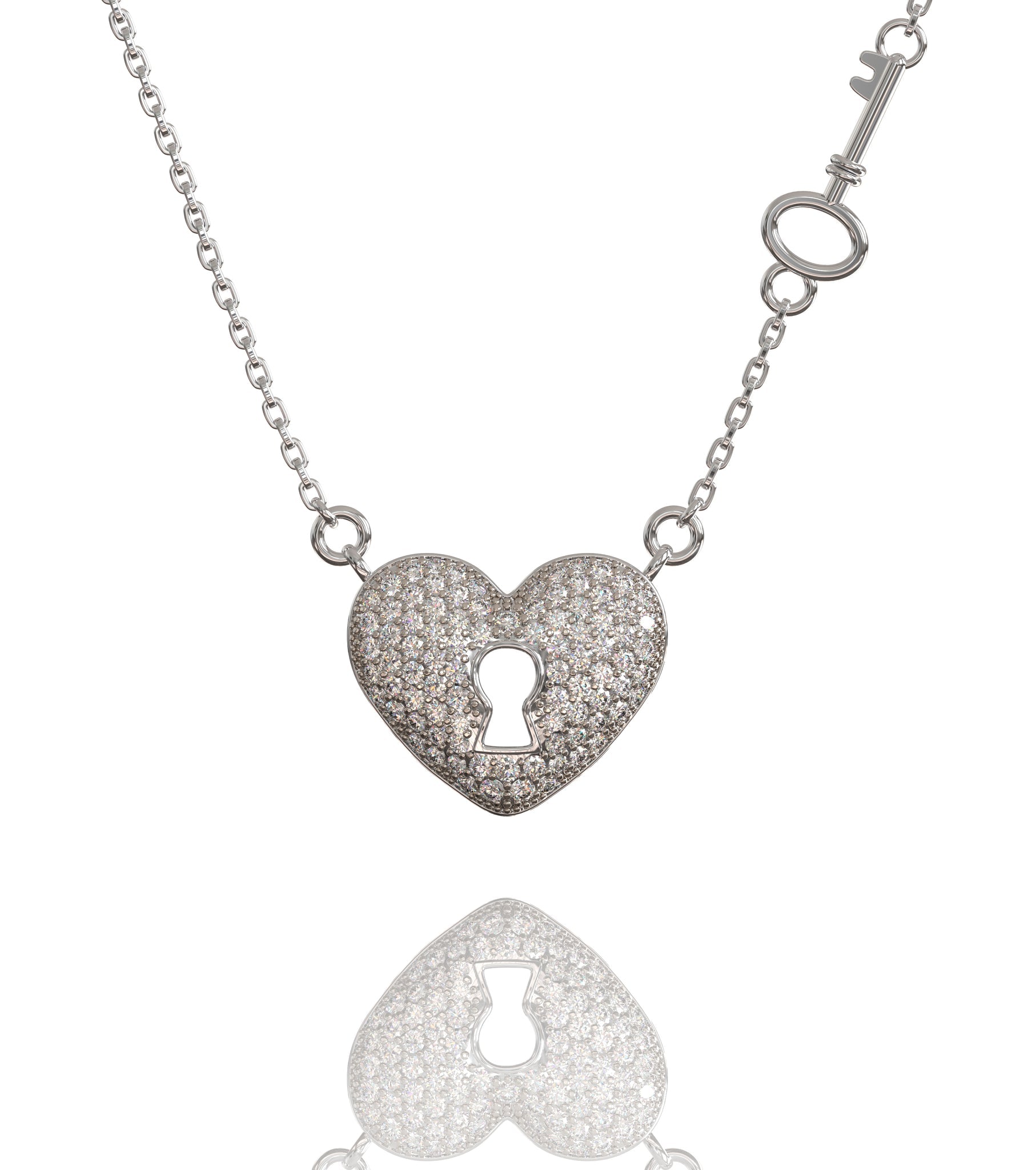 Key Heart Silver Halskette,  Kette Celine Nöex