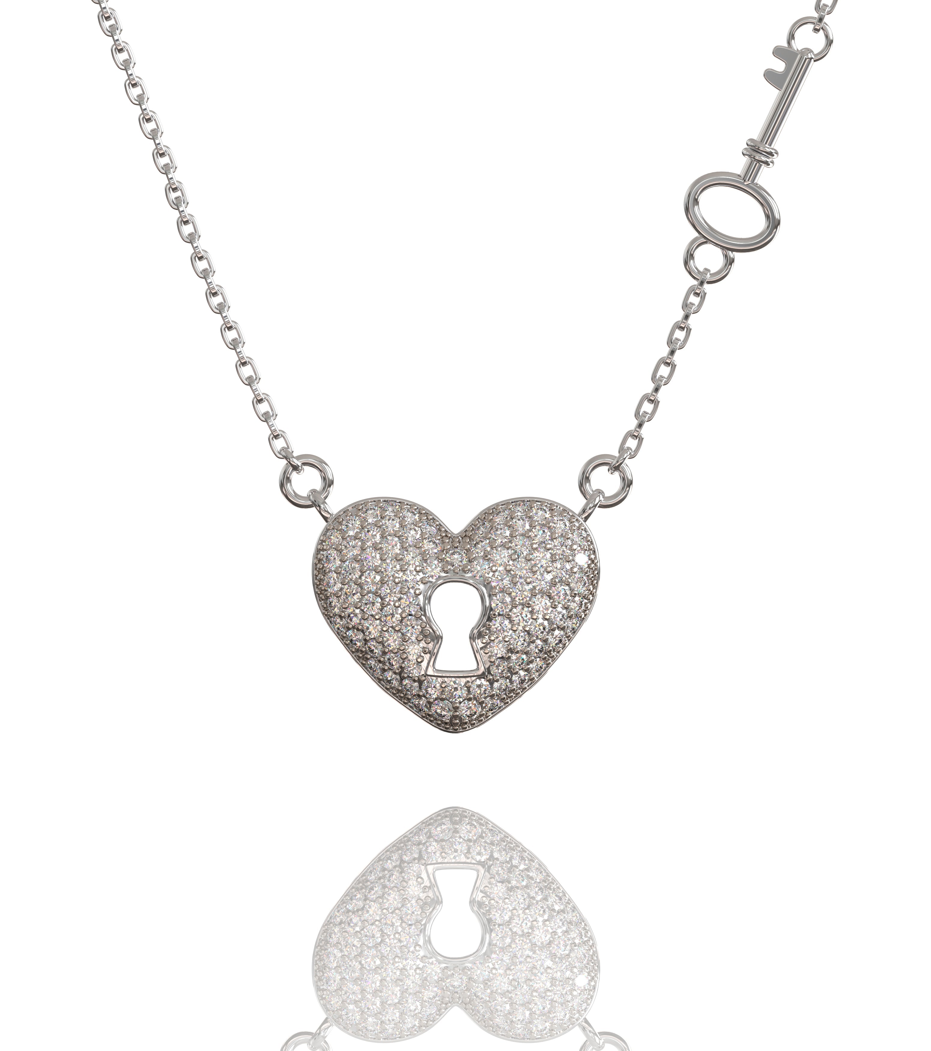 Key Heart Silver Halskette,  Kette Celine Nöex
