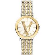 Versace Virtus Quarzuhr mit Creme Zifferblatt und Metallarmband für Damen – VEHC00719, Damenuhr
