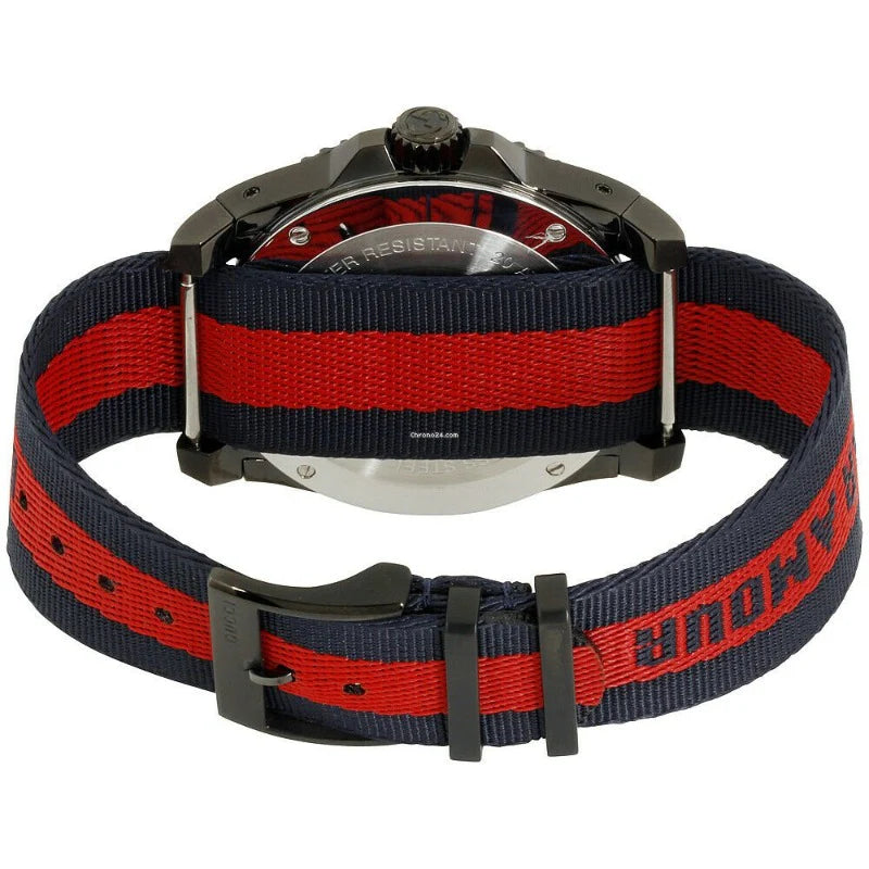 Gucci Dive Tiger – Zifferblatt zweifarbig Nylon Armband Uhr YA136215 – Herrenuhr