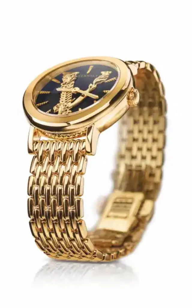 Versace Virtus Quarzuhr mit Schwarzes Zifferblatt und Metallarmband für Damen – VEHC00619, Damenuhr