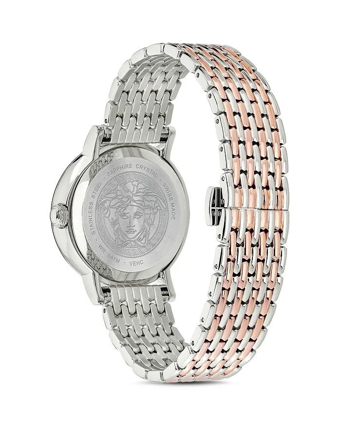 Versace Virtus Quarzuhr mit Creme Zifferblatt und Metallarmband für Damen – VEHC00719, Damenuhr