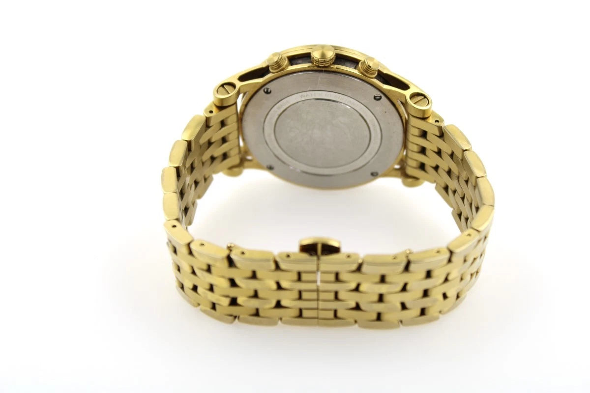 Versace VELT00419 Swiss Chronograph Goldenes Gehäuse und Metallarmband, Schwarzes Ziffernblatt 40mm, Herrenuhr