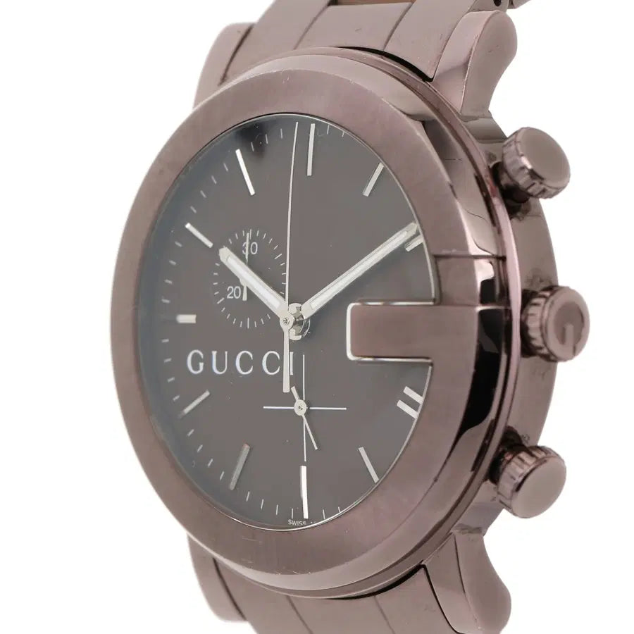 Gucci Herrenuhr mit Chronograph aus Bronzestahl, YA101341, G Chrono