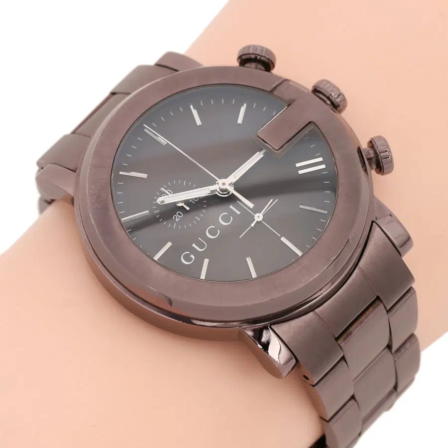 Gucci Herrenuhr mit Chronograph aus Bronzestahl, YA101341, G Chrono