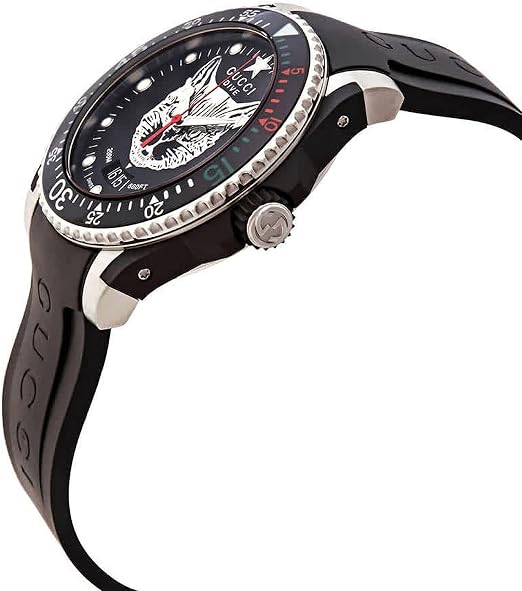 Gucci Uhr Dive 40 mm gehuse Stahl Armband Kautschuk, Schließe Metall YA136320