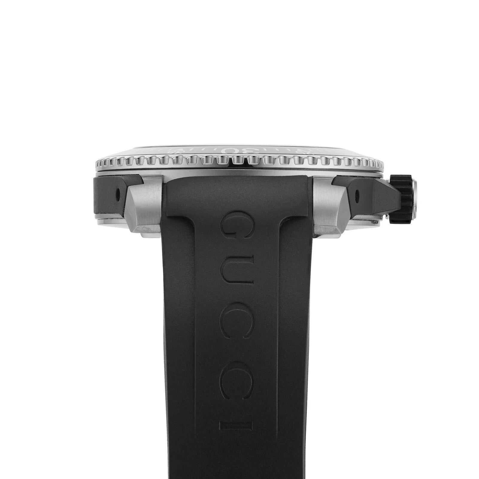 Gucci Uhr Dive 40 mm gehuse Stahl Armband Kautschuk, Schließe Metall YA136320